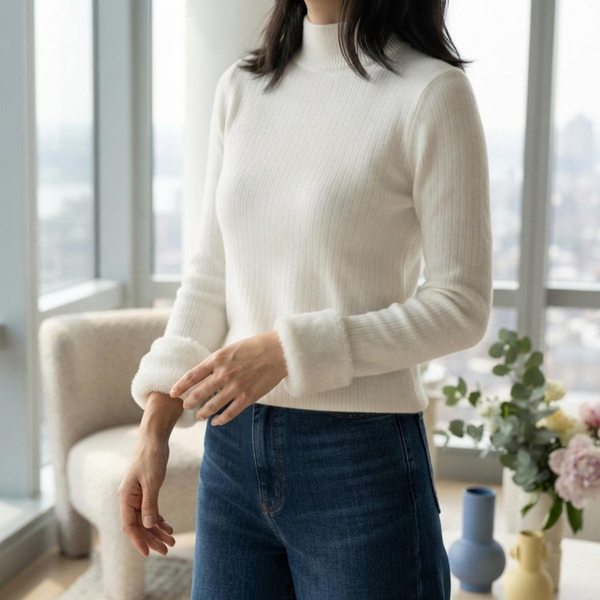 Pearl Black Knit Sweater — view 2