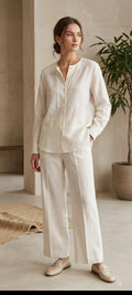 Poppy White Linen Button-Down Top — Arthur's Sportswear