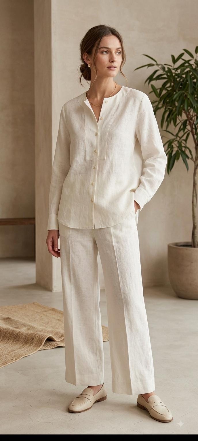 Poppy White Linen Button-Down Top — Arthur's Sportswear