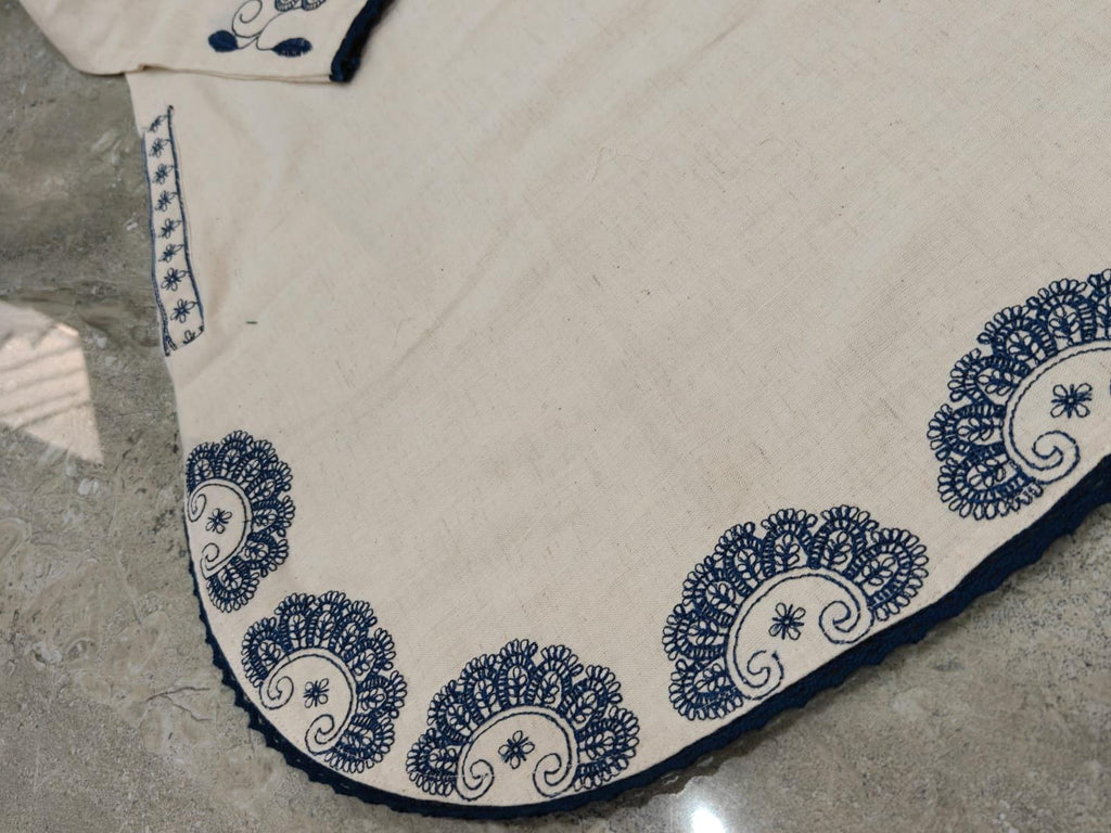 Isla Cream Linen Embroidered Two-Piece Set — view 4