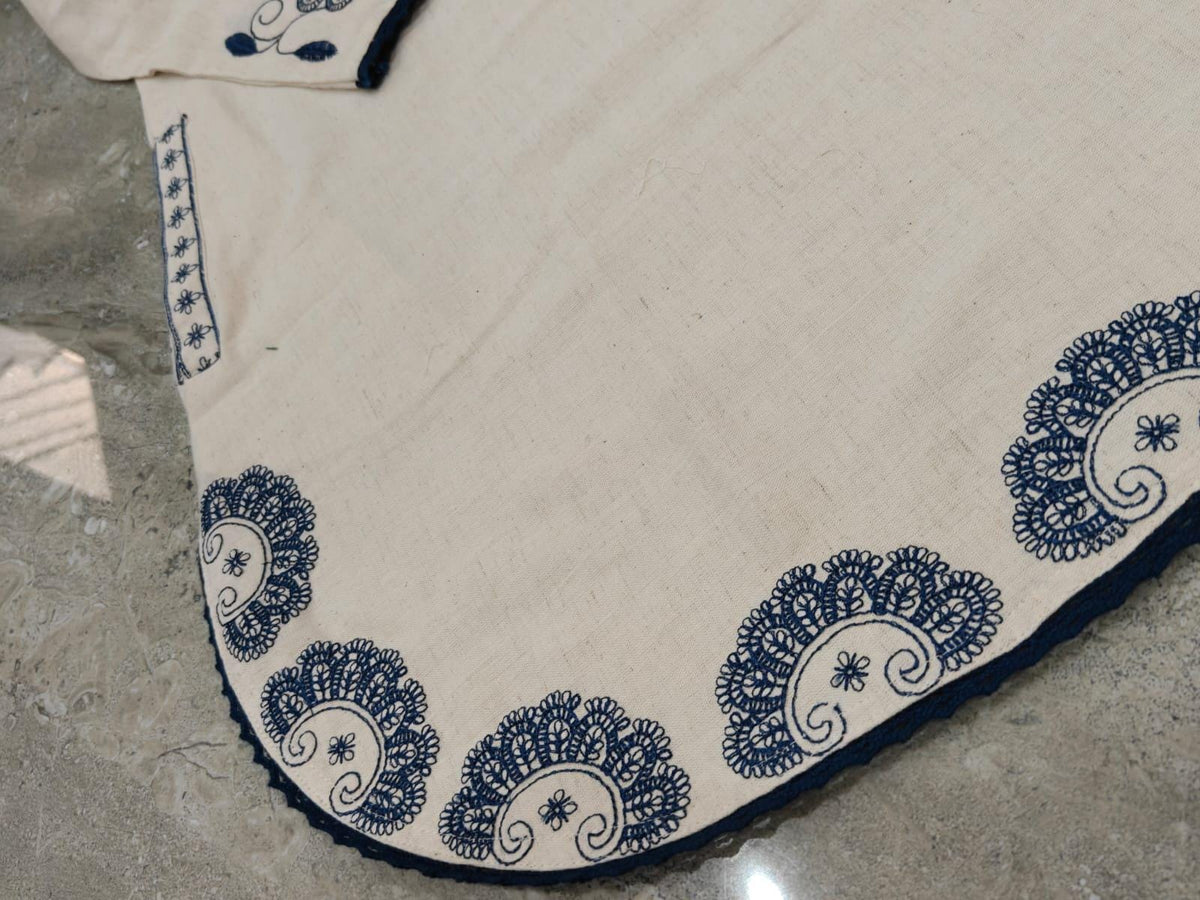 Isla Cream Linen Embroidered Two-Piece Set — view 4