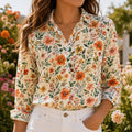 Romy Floral Linen Button-Down Blouse — Arthur's Sportswear