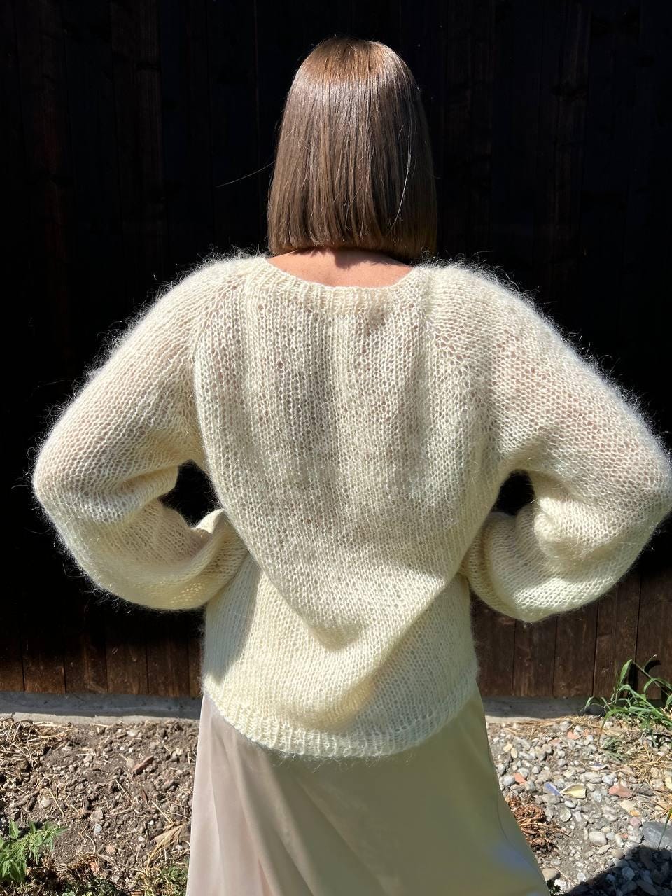 Mabel Ivory Knit Oversized Sweater — view 5