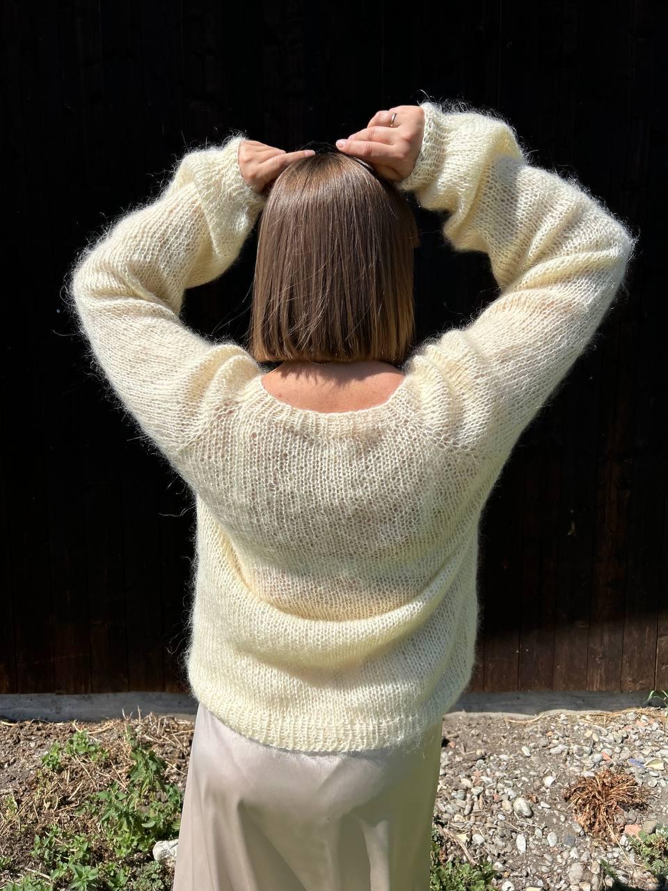 Mabel Ivory Knit Oversized Sweater — view 3