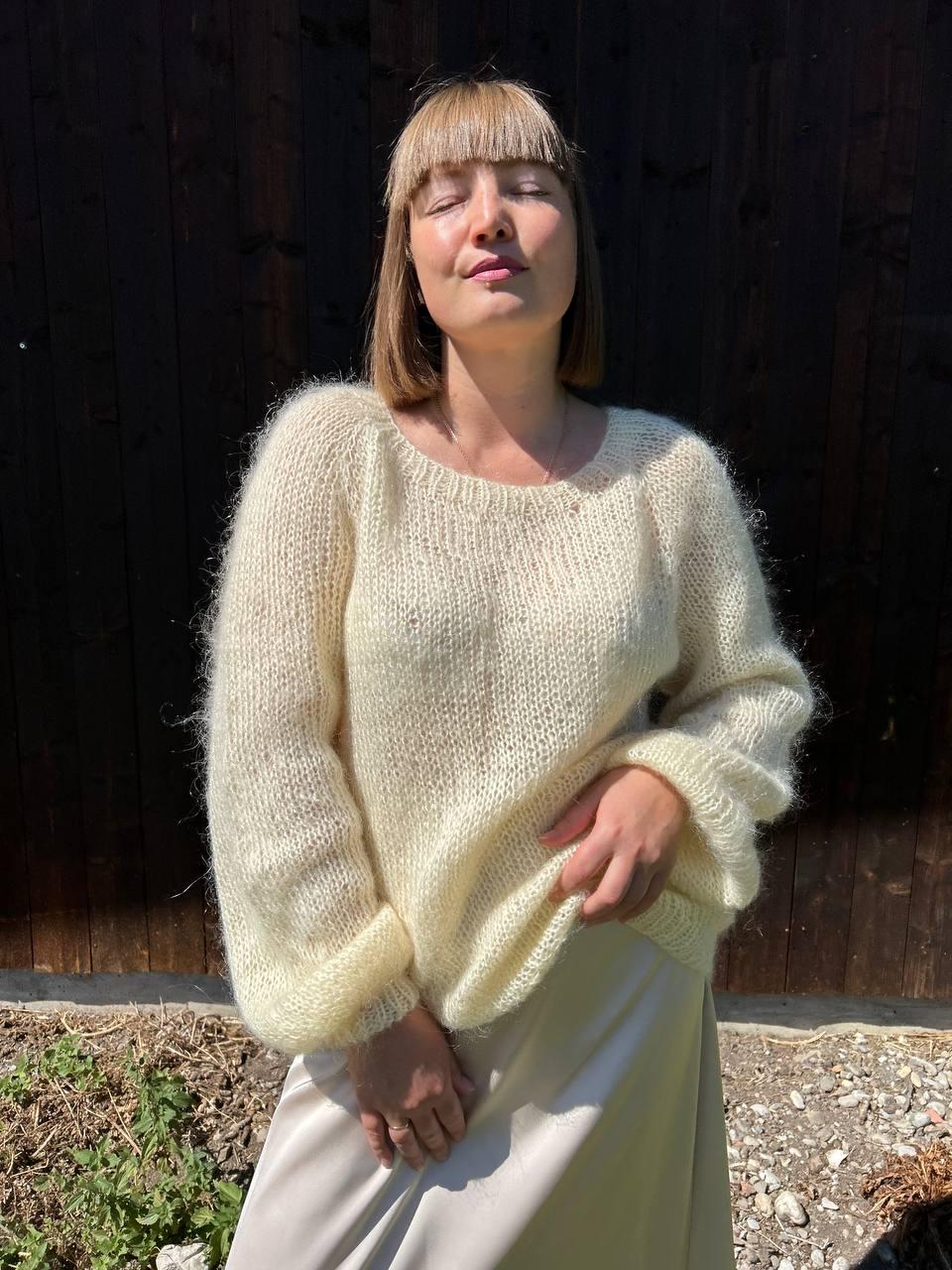Mabel Ivory Knit Oversized Sweater — view 2