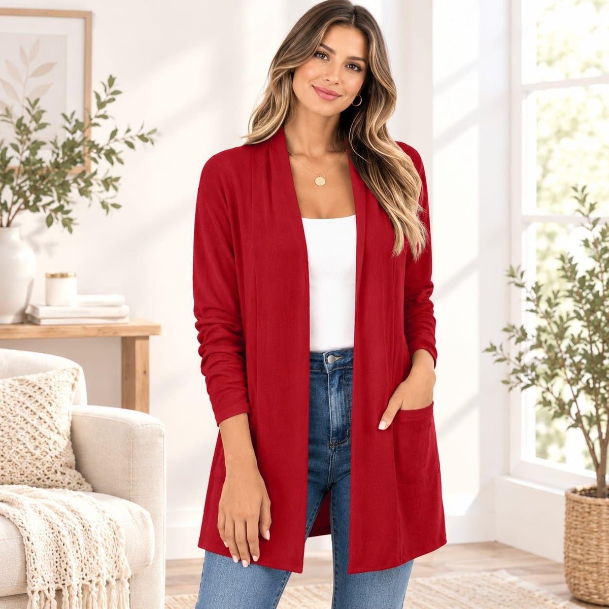 Lotte Beige Knit Cardigan — view 4