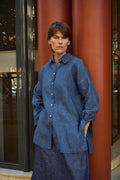 Talia Striped Linen Button-Down Shirt — Arthur's Sportswear