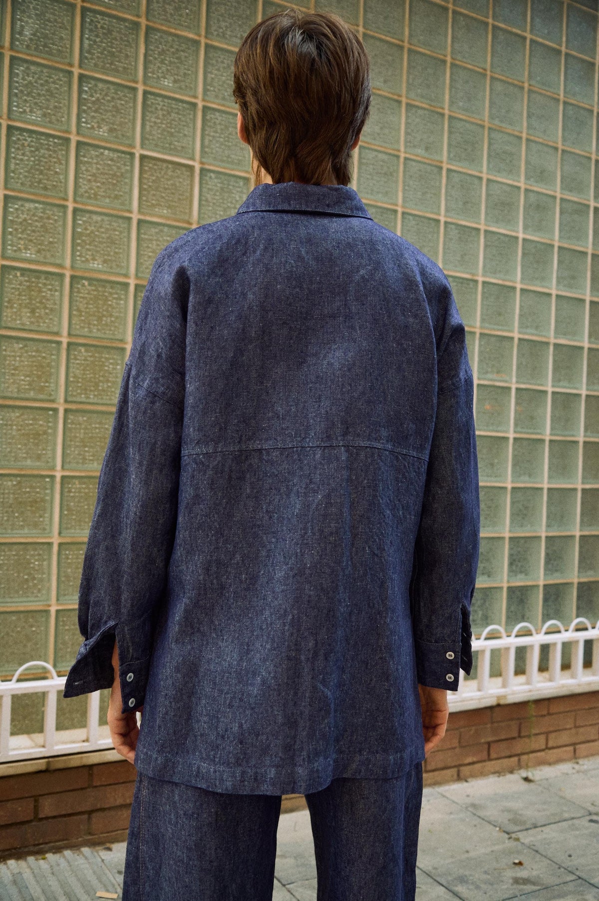 Dora Blue Denim Button-Down Shirt — view 5