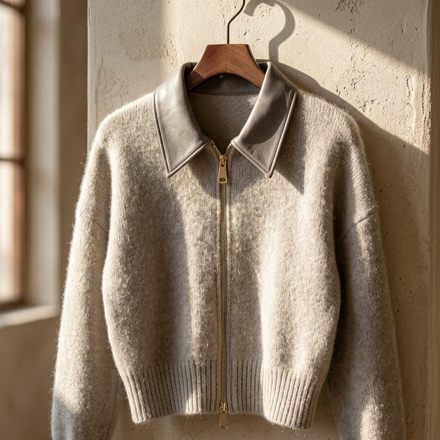 Frida Gray Knit Cardigan — view 2