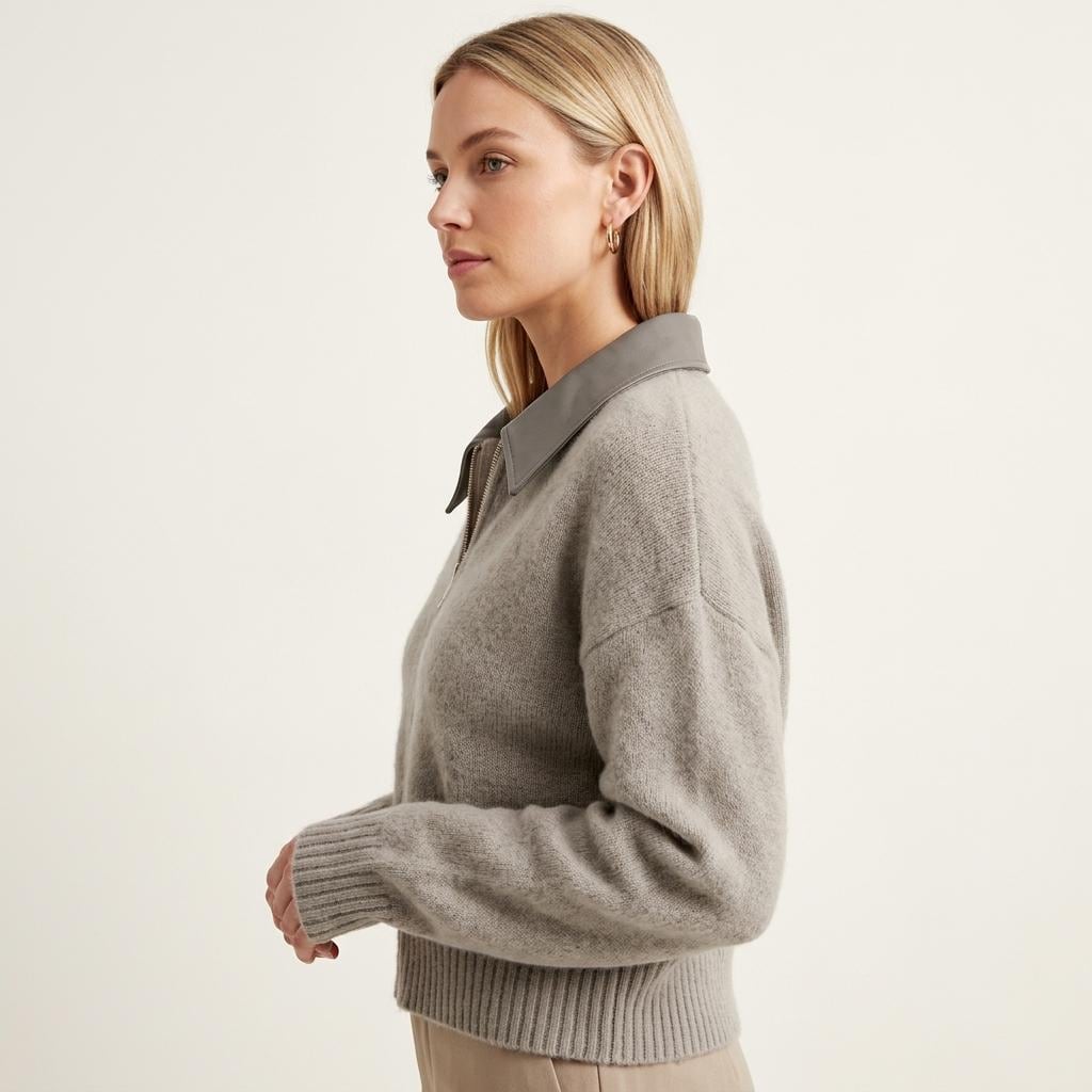Frida Gray Knit Cardigan — view 5
