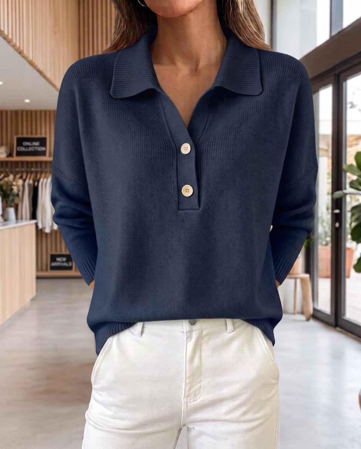 Helena Light Blue Knit Sweater — view 3