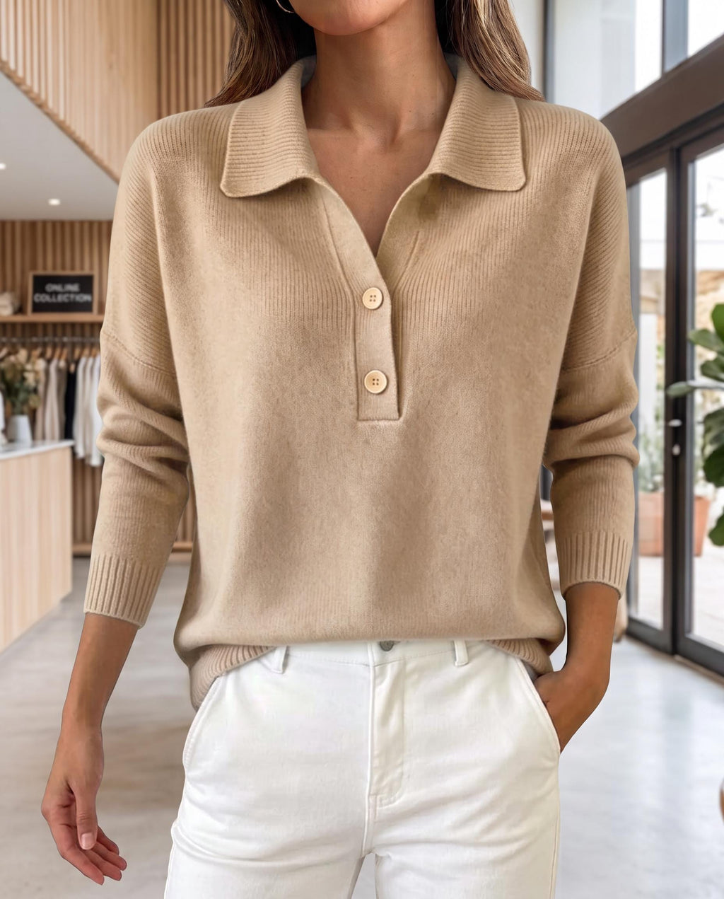 Helena Light Blue Knit Sweater — view 5