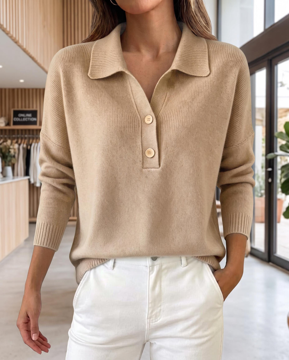 Helena Light Blue Knit Sweater — view 5