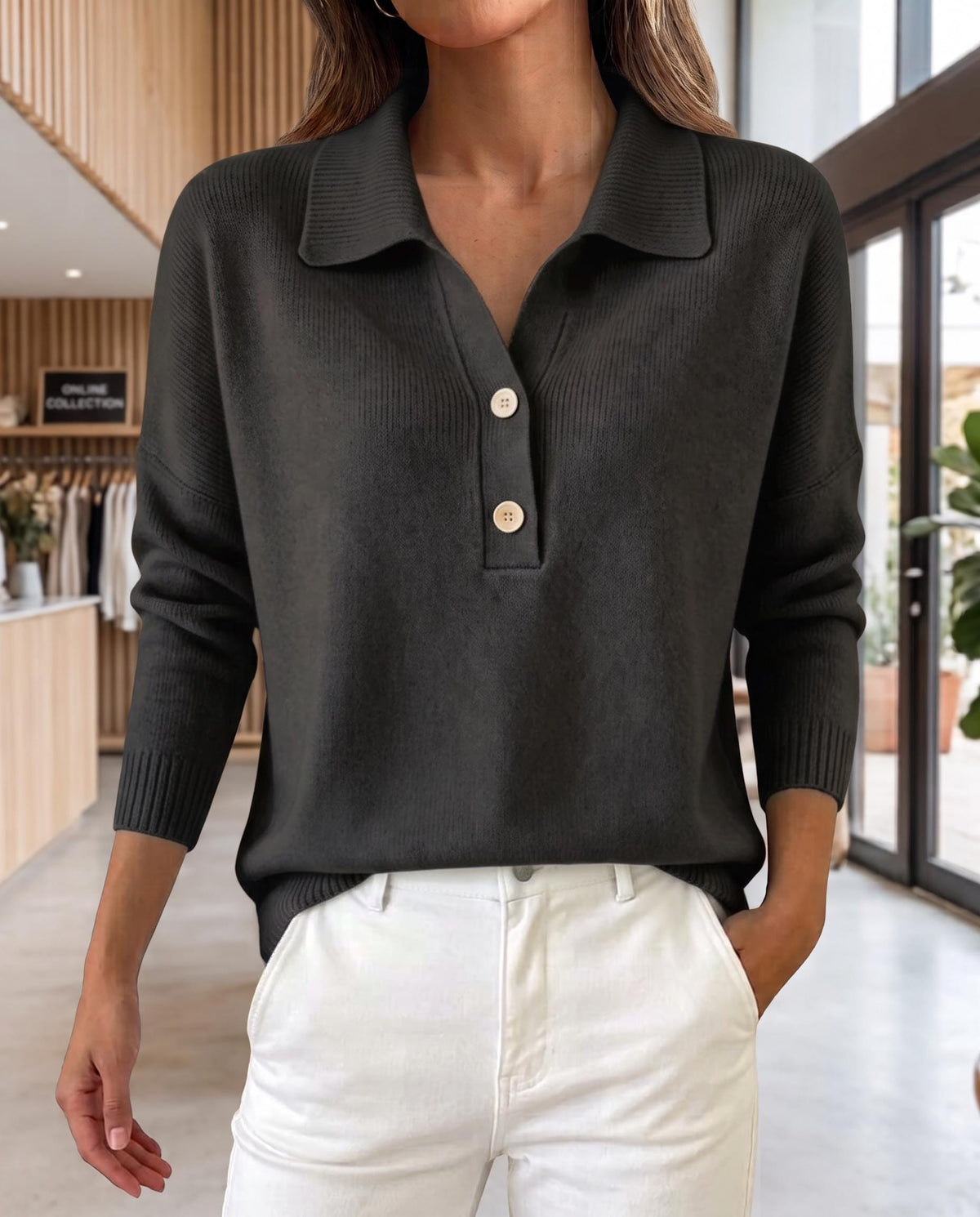 Helena Light Blue Knit Sweater — view 4